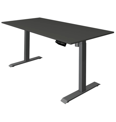 Sitz-Steh-Schreibtisch Move 1, elektrisch höhenverstellbar, 74-123cm (H), 160x80cm (BxT), rechteckig, anthrazit / anthrazit