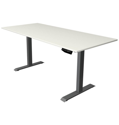 Sitz-Steh-Schreibtisch Move 1, elektrisch höhenverstellbar, 74-123cm (H), 180x80cm (BxT), rechteckig, weiß / anthrazit