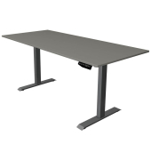 Sitz-Steh-Schreibtisch Move 1, elektrisch höhenverstellbar, 74-123cm (H), 180x80cm (BxT), rechteckig, graphit / anthrazit