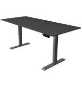 Sitz-Steh-Schreibtisch Move 1, elektrisch höhenverstellbar, 74-123cm (H), 180x80cm (BxT), rechteckig, anthrazit / anthrazit