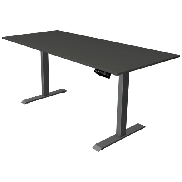 4044917440234 - Move 1 Elektrisch Höhenverstellbar Sitz-Stehschreibtisch Rechteckig Anthrazit T-Fuß 1800 (B) x 800 (T) x 1230 (H) mm Melamin Stahl