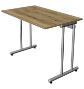 Schreibtisch Smart office, 75cm (H), 100x60cm (BxT), rechteckig, eiche / silber