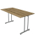 Schreibtisch Smart office, 75cm (H), 140x70cm (BxT), rechteckig, eiche / silber