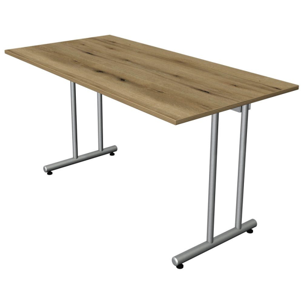 4044917390201 - Schreibtisch Smart office 75cm (H) 140x70cm (BxT) rechteckig eiche   silber 4044917390201 Kerkmann 4044917390201 - Schreibtisch Smart office 75cm (H) 140x70cm (BxT) rechteckig eiche   silber 4044917390201 Kerkmann