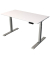 Sitz-Steh-Schreibtisch Smart office, elektrisch höhenverstellbar, 63-127cm (H), 140x70cm (BxT), rechteckig, weiß / silber