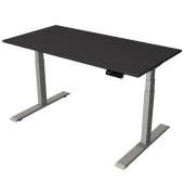 Sitz-Steh-Schreibtisch Smart office, elektrisch höhenverstellbar, 63-127cm (H), 140x70cm (BxT), rechteckig, anthrazit / silber