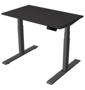 Sitz-Steh-Schreibtisch Smart office, elektrisch höhenverstellbar, 63-127cm (H), 100x60cm (BxT), rechteckig, anthrazit / anthrazi