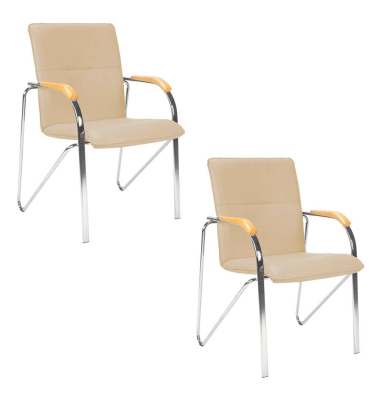 Besucherstühle beige Kunstleder