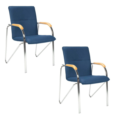 Besucherstühle Samba blau Kunstleder