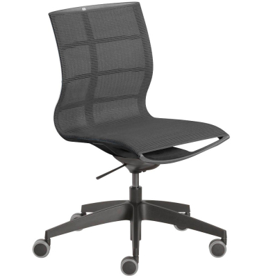 Bürostuhl Einteiliger Strickbezug ermöglicht eine optimale Druckverteilung entlang der Wirbelsäule und Becken, anthrazit / schwa