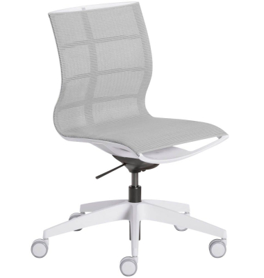 Bürostuhl Einteiliger Strickbezug ermöglicht eine optimale Druckverteilung entlang der Wirbelsäule und Becken, hellgrau / lichtg