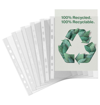 Prospekthüllen Recycle 627495, A5 transparent genarbt, oben offen, 0,07mm