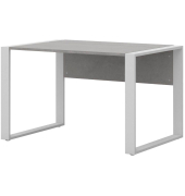Schreibtisch, 74cm (H), 120x80cm (BxT), rechteckig, beton / weiß
