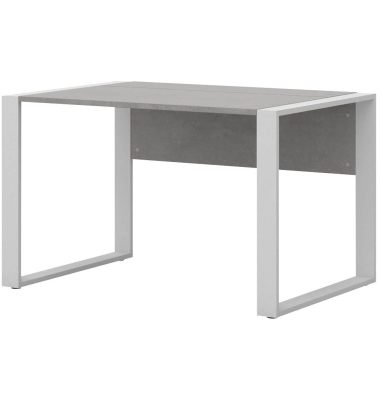 Schreibtisch, 74cm (H), 120x80cm (BxT), rechteckig, beton / weiß
