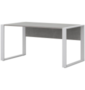 Schreibtisch, 74cm (H), 150x80cm (BxT), rechteckig, beton / weiß