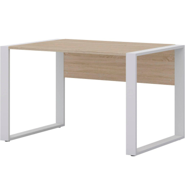 Schreibtisch, 74cm (H), 120x80cm (BxT), rechteckig, sonoma-eiche / weiß