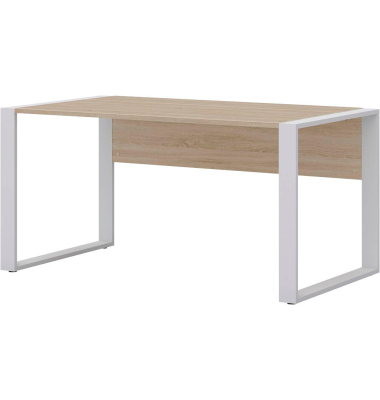 Schreibtisch, 74cm (H), 150x80cm (BxT), rechteckig, sonoma-eiche / weiß