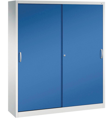 Aktenschrank 2140-00, Stahl abschließbar, 5 OH, 160 x 195 x 40 cm, blau/lichtgrau