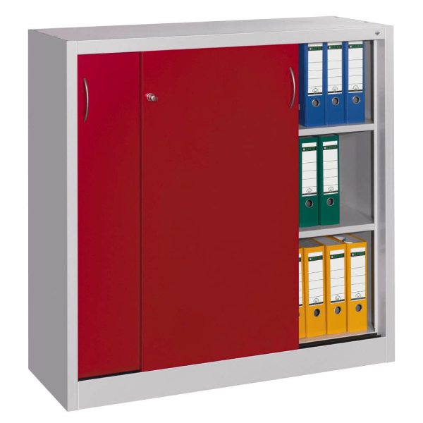 4050646133620 - CP Schiebetürenschrank C 2000 Acurado 2046-00 S10098 lichtgrau rubinrot 2 Fachböden 1200 x 400 x 975 cm 4050646133620 - CP Schiebetürenschrank C 2000 Acurado 2046-00 S10098 lichtgrau rubinrot 2 Fachböden 1200 x 400 x 975 cm