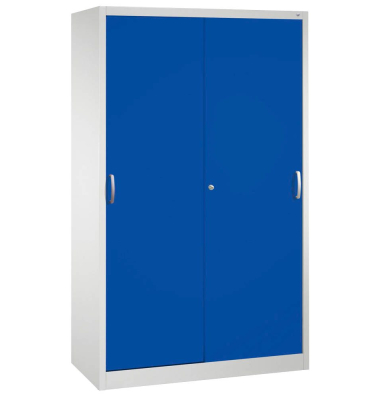 Aktenschrank 2040-000, Stahl abschließbar, 5 OH, 120 x 195 x 40 cm, blau/lichtgrau