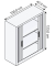 Rollladenschrank silber 2 Fachböden