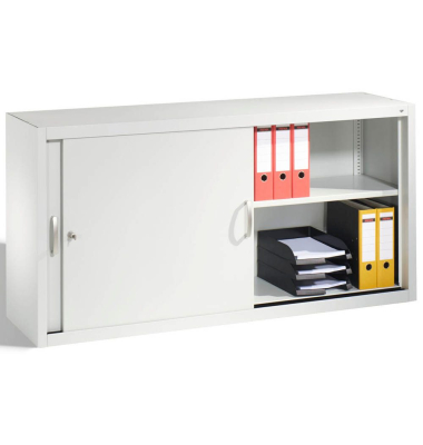 Aktenschrank 2145-00, Stahl abschließbar, 2 OH, 160 x 79 x 40 cm, lichtgrau