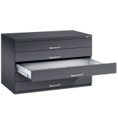 7100 Planschrank schwarz/schwarz 5 Schubladen