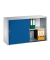 Aktenschrank 2045-00, Stahl abschließbar, 2 OH, 120 x 79 x 40 cm, blau/lichtgrau