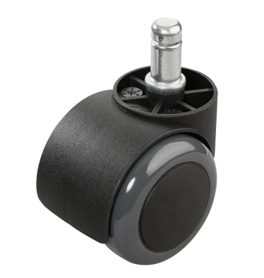 Bürostuhl-Ersatzrollen FÜR HARTE BÖDEN, Stiftlänge 25mm, StiftØ 11mm, für Hartboden, schwarz