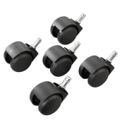 Bürostuhl-Ersatzrollen FÜR TEPPICHBÖDEN, Stiftlänge 25mm, StiftØ 11mm, für Teppichboden, schwarz