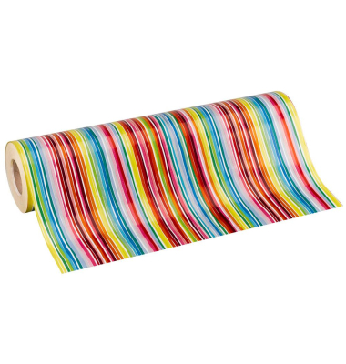 Geschenkpapier Louisdor PR080080.050.050, Streifen, 50cm x 50m, mehrfarbig