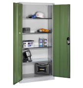 Werkstattschrank 8920-052, Stahl abschließbar, 5 OH, 93 x 195 x 40 cm, grün/lichtgrau