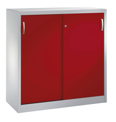Aktenschrank 2047-00, Stahl abschließbar, 3 OH, 120 x 120 x 40 cm, rot/lichtgrau