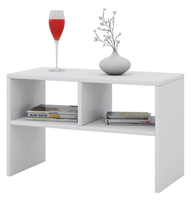 Beistelltisch Nachto 911091, 45cm (H), 60x40cm (BxT), rechteckig, weiß / weiß