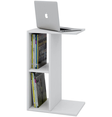 Beistelltisch Nachto-Stand 911210, 60cm (H), 45x40cm (BxT), rechteckig, weiß / weiß