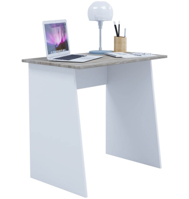 Schreibtisch Masola Mini, 74cm (H), 80x50cm (BxT), rechteckig, sonoma-eiche / weiß