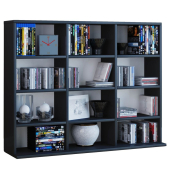 Megosa Mini Bücherregal schwarz 9 Fachböden