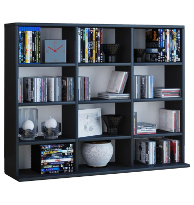 Megosa Mini Bücherregal schwarz 9 Fachböden