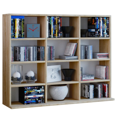Megosa Mini Bücherregal sonoma-eiche 9 Fachböden