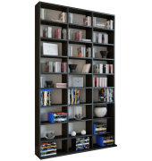 Megosa Maxi Bücherregal schwarz 20 Fachböden