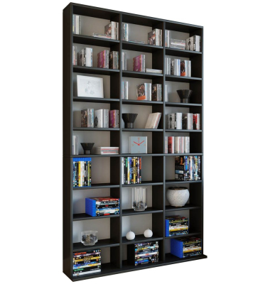 Megosa Maxi Bücherregal schwarz 20 Fachböden