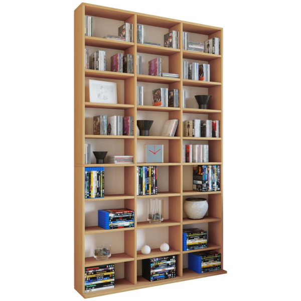 4051814353772 - Standregal Holzregal stehend platzsparender CD-Schrank für 1080 CDs oder 504 DVDs Maße H 181 x B 102 x T 23 cm Elegantes DVD Regal stehend Blu-Ray Regal CD Regal Megosa XL Gr 102 braun (buche) B102cm H181cm T23cm Holzwerkstoff Holz Spanplatte Regale 4051814353772 - Standregal Holzregal stehend platzsparender CD-Schrank für 1080 CDs oder 504 DVDs Maße H 181 x B 102 x T 23 cm Elegantes DVD Regal stehend Blu-Ray Regal CD Regal Megosa XL Gr 102 braun (buche) B102cm H181cm T23cm Holzwerkstoff Holz Spanplatte Regale