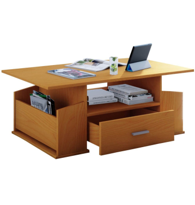 Couchtisch Junata, 44cm (H), 110x52cm (BxT), rechteckig, buche / buche