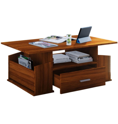 Couchtisch Junata, 44cm (H), 110x52cm (BxT), rechteckig, walnuss / braun