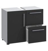 Waschbeckenunterschrank Flandu schwarz / weiß