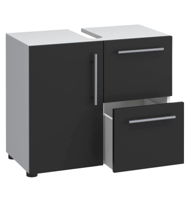 Waschbeckenunterschrank Flandu schwarz / weiß
