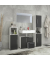 Badschrank Flandu schwarz / weiß