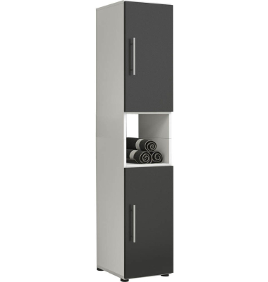 Badschrank Flandu schwarz / weiß