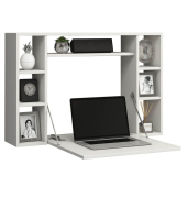 Wandschreibtisch Wandila 913763, 60cm (H), 90x20/67cm (BxT), rechteckig, weiß / weiß