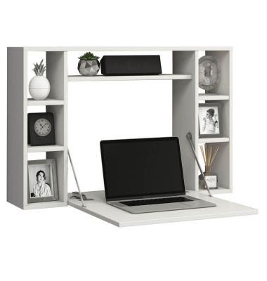 Wandschreibtisch Wandila 913763, 60cm (H), 90x20/67cm (BxT), rechteckig, weiß / weiß